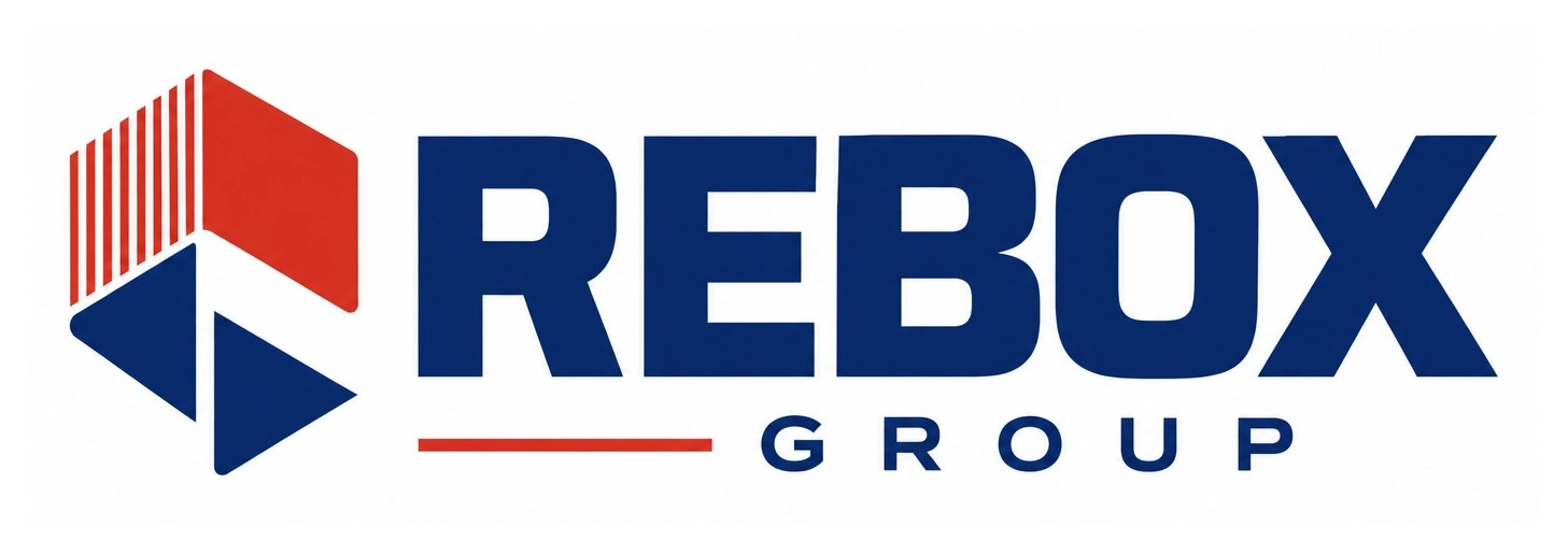 Logo REBOX Group originale rosso e blu